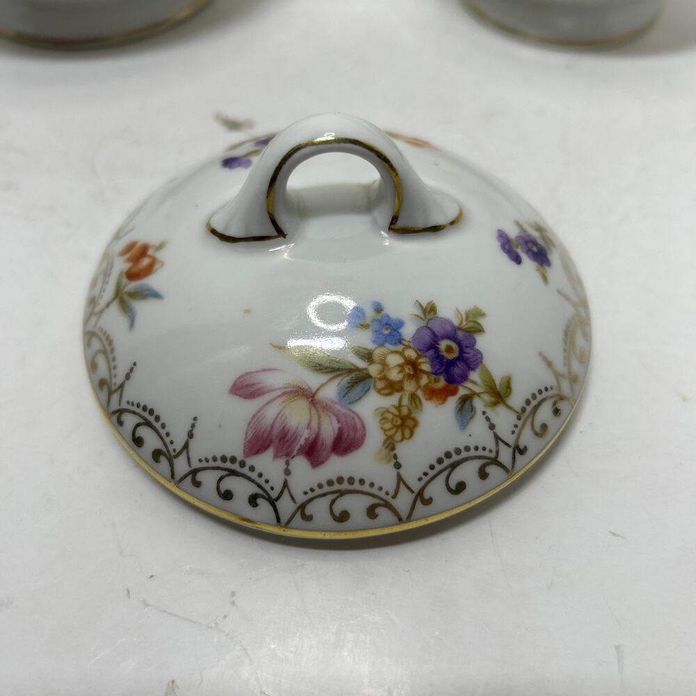 Empress Dresden Flowers Porcelain Creamer & Sugar Hutschenreuther Serb Bavaria - Picture 14 of 16